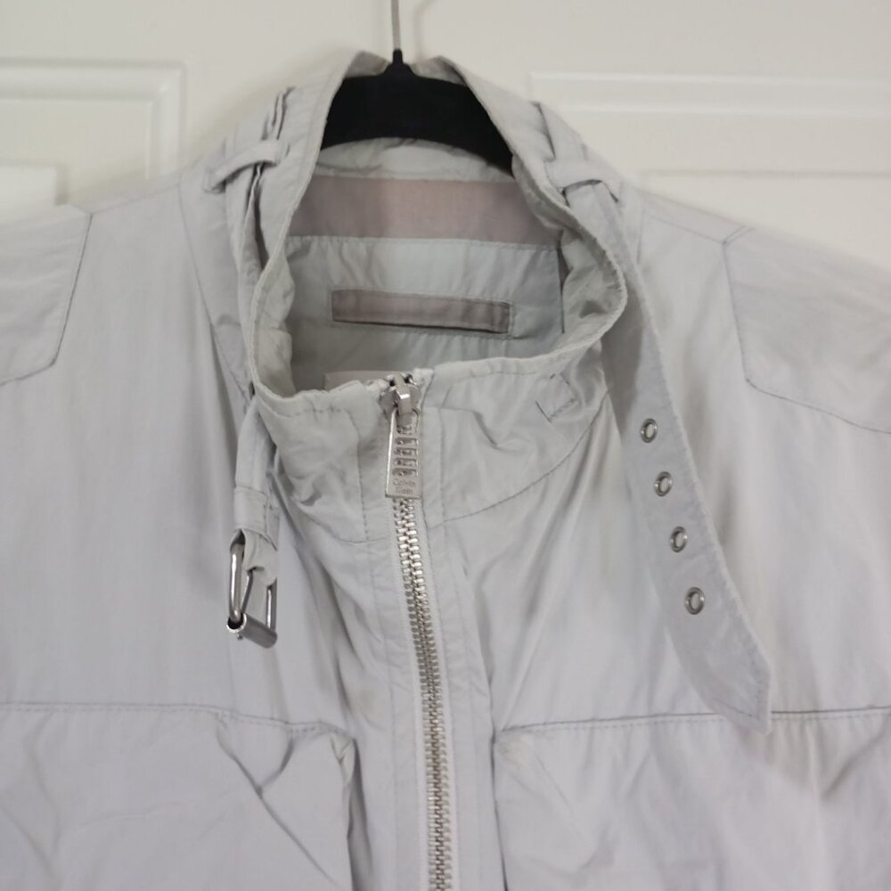Calvin Klein Mens Light Gray Utility Jacket Multiple Pockets & Zipper Front Size - Picture 3 of 14